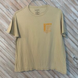 Tan Graphic Tee with Ramen Design